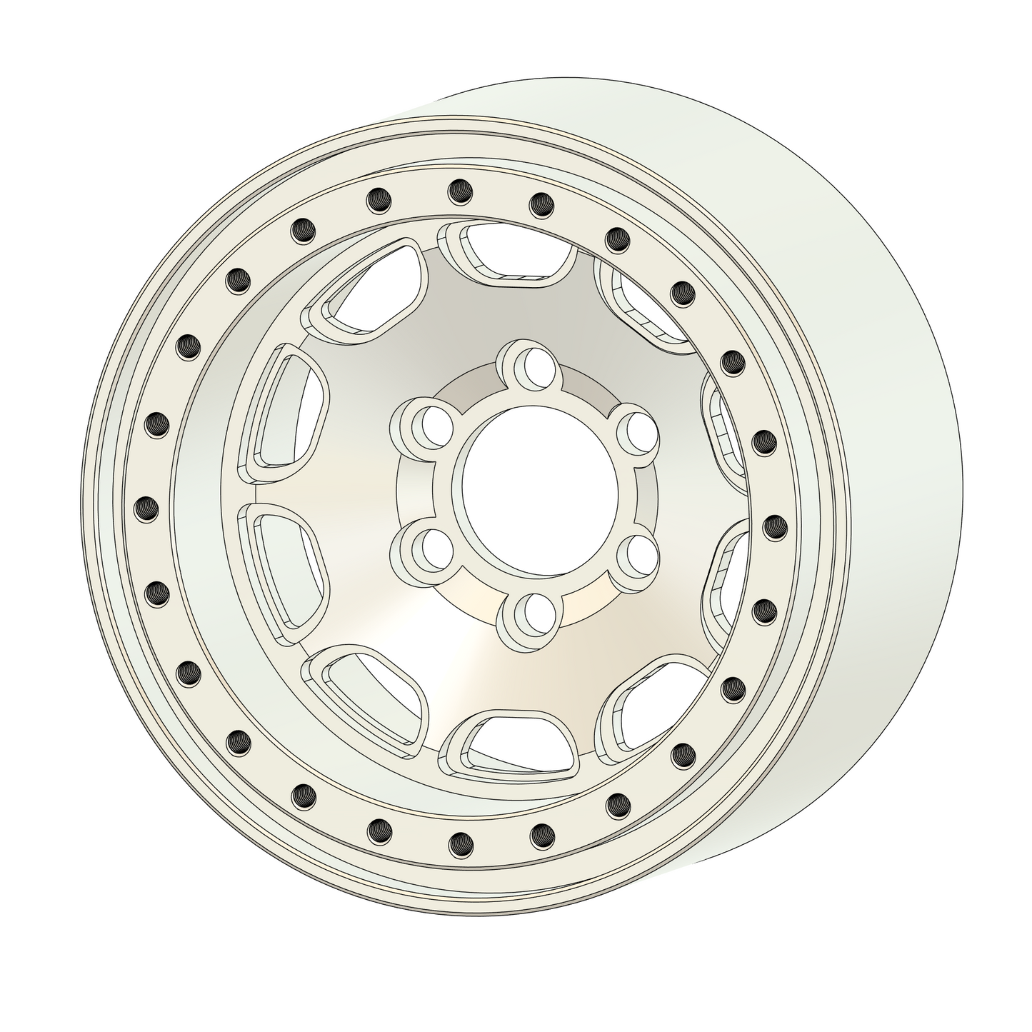Metallic wheel rim on a white background