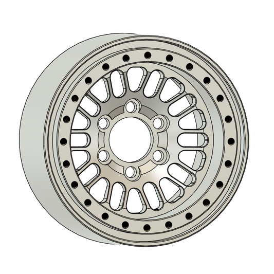 A silver multi-spoke alloy wheel rim shown from a three-quarters perspective on a plain white background.