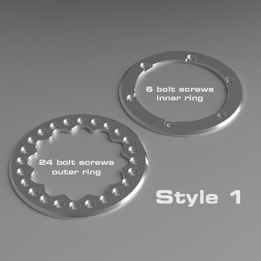 Aluminum - Beadlock Rings 1.9" Machined Finish