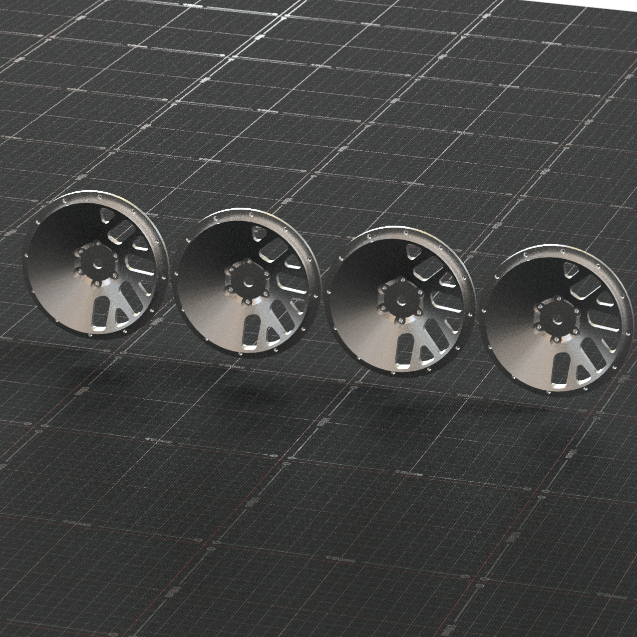 PRE-ORDER 1:10 (Qty 4) Billet Centers for 26'er hoops - 12mm Hex