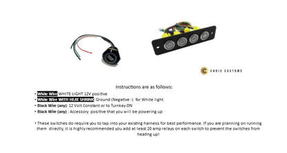 19 MM Billet Buttons - Carbon Fiber panel