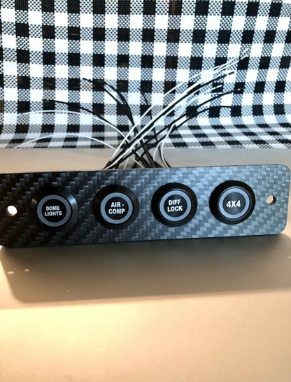 19 MM Billet Buttons - Carbon Fiber panel