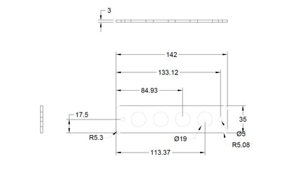 19 MM Billet Buttons - Carbon Fiber panel